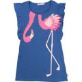 Girls Blue Mosaic Flamingo Tee Shirt Dress