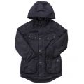 Boys Black Storm Waxed Parka 65746 by Barbour from Hurleys