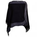 Womens Black Fringed Knitted Cape 58979 by Armani Jeans from Hurleys