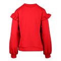 Womens Barbados Cherry Visif Flounce Sleeve Sweat Top 97538 by Vila from Hurleys