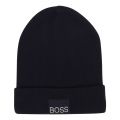 Boys Navy Branded Patch Knitted Hat 45624 by BOSS from Hurleys