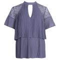 Womens Blue Vimirena Pleated Top 23359 by Vila from Hurleys