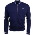 Mens Carbon Blue Bomber Neck Sweat Jacket 14778 by Fred Perry from Hurleys
