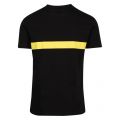 Mens Black/Yellow Logo Stripe Slim Fit Beach S/s T Shirt 57128 by BOSS from Hurleys