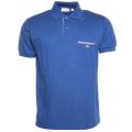 Mens Blue Pocket Trim Regular Fit S/s Polo Shirt