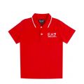 Boys Poppy Red Train Core ID S/s Polo Shirt 57370 by EA7 from Hurleys