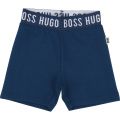 Toddler White/Navy Logo T Shirt & Sweat Shorts Set 38316 by BOSS from Hurleys