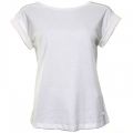 Womens White Mesh Detail S/s Tee Shirt 71015 by Armani Jeans from Hurleys
