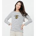 Womens Cream Stripe Harbour Luxe Bee L/s T Shirt 99514 by Joules from Hurleys