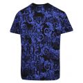 Mens Black/Blue Baroque Logo Print S/s T Shirt 46769 by Versace Jeans Couture from Hurleys
