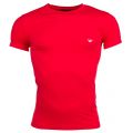 Mens Red Shiny Logo Tee Shirt 7055 by Emporio Armani from Hurleys