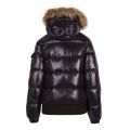 Womens Black Aviator Shiny Fur Hooded Jacket 49001 by Pyrenex from Hurleys