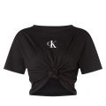 Womens Black Logo Cropped S/s T Shirt 83523 by Calvin Klein from Hurleys