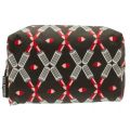 Womens Back & Silver Lipstick Lattice Wash Bag 11865 by Lulu Guinness from Hurleys