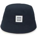 Boys Navy Patch Bucket Hat 108143 by BOSS from Hurleys
