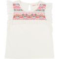 Girls White Embroidered Trim S/s T shirt 22165 by Billieblush from Hurleys