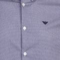Mens Blue Fine Check L/s Shirt 45710 by Emporio Armani from Hurleys