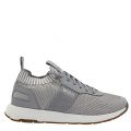 Athleisure Mens Light Grey Titanium_Runn_Knit Trainers 37953 by BOSS from Hurleys
