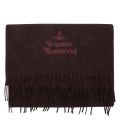 Burgundy Embroidered Lambswool Scarf 79422 by Vivienne Westwood from Hurleys