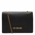 Womens Black Smooth Logo Shoulder Bag 57936 by Love Moschino from Hurleys