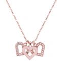 Womens Rose Gold, Crystal & Pink Ezzrela Enchanted 3 Heart Pendant Necklace 24526 by Ted Baker from Hurleys