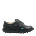 Junior Black Kick Lo Twin Strap Velcro Shoes (12.5-2.5) 66288 by Kickers from Hurleys