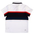 Boys White & Navy Chest Stripe S/s Polo Shirt (6yr+) 63933 by Lacoste from Hurleys