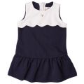 Baby Navy Contrast Scalloped Dress 62570 by Armani Junior from Hurleys