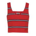 Womens Flame Scarlet Knitted Stripe Crop Tank Top 43629 by Tommy Jeans from Hurleys
