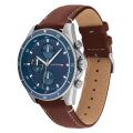 Mens Brown/Blue Parker Leather Watch 86606 by Tommy Hilfiger from Hurleys