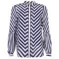 Womens True Navy Stripe Pleated Blouse 20280 by Michael Kors from Hurleys