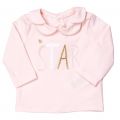 Baby Pale Pink Star Scalloped Collar L/s Tee Shirt