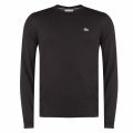 Mens Black Branded Crew Neck Knitted Top 30974 by Lacoste from Hurleys