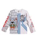 Junior Optic White Gibson Tiger L/s T Shirt 50875 by Kenzo from Hurleys