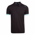 Athleisure Mens Black/Turquoise Paule 6 Slim Fit S/s Polo Shirt 74427 by BOSS from Hurleys