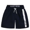 Boys Navy Branded Leg Swim Shorts 55988 by BOSS from Hurleys