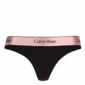 Womens Black/Rose Gold Metallic Band Thong 49978 by Calvin Klein from Hurleys