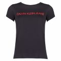 Womens Black/Red Institutional Logo Slim Fit S/s T Shirt 34628 by Calvin Klein from Hurleys
