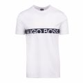 Mens White/Navy Logo Stripe Slim Fit Beach S/s T Shirt 81042 by BOSS from Hurleys
