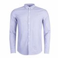 Mens Steel Blue Brewer Oxford Slim Fit L/s Shirt 32653 by Farah from Hurleys