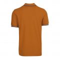 Mens Dark Caramel Twin Tipped S/s Polo Shirt 85085 by Fred Perry from Hurleys