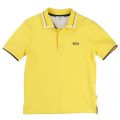 Boys Yellow Branded Trim S/s Polo Shirt
