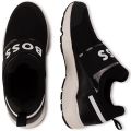 Kids Black Mesh Panel Front Trainers 111353 by BOSS from Hurleys