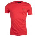 Mens Flame Red Marl Crew Neck Tee Shirt 8808 by Lyle & Scott from Hurleys