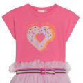 Girls Neon Pink Heart Net Skirt Dress 104404 by Billieblush from Hurleys