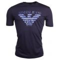 Mens Navy City Logo S/s T Shirt 11023 by Armani Jeans from Hurleys