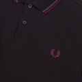 Mens Black/Mid Blue Twin Tipped S/s Polo Shirt 52233 by Fred Perry from Hurleys