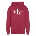Womens Beet Red/Blossom Washed Monogram Oversized Hoodie 49946 by Calvin Klein from Hurleys
