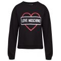 Womens Black Logo Heart Sweat Top 39448 by Love Moschino from Hurleys