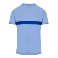 Mens Pale Blue Logo Stripe Slim Fit Beach S/s T Shirt 42792 by BOSS from Hurleys